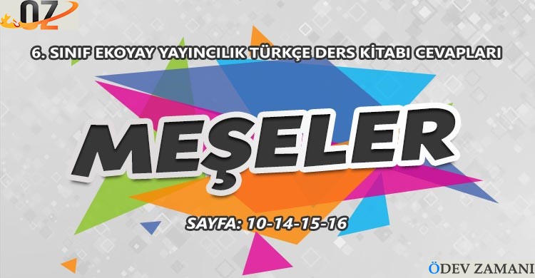 6. Sınıf Türkçe Ders Kitabı Sayfa 10-14-15-16 Cevapları Ekoyay Yayınları