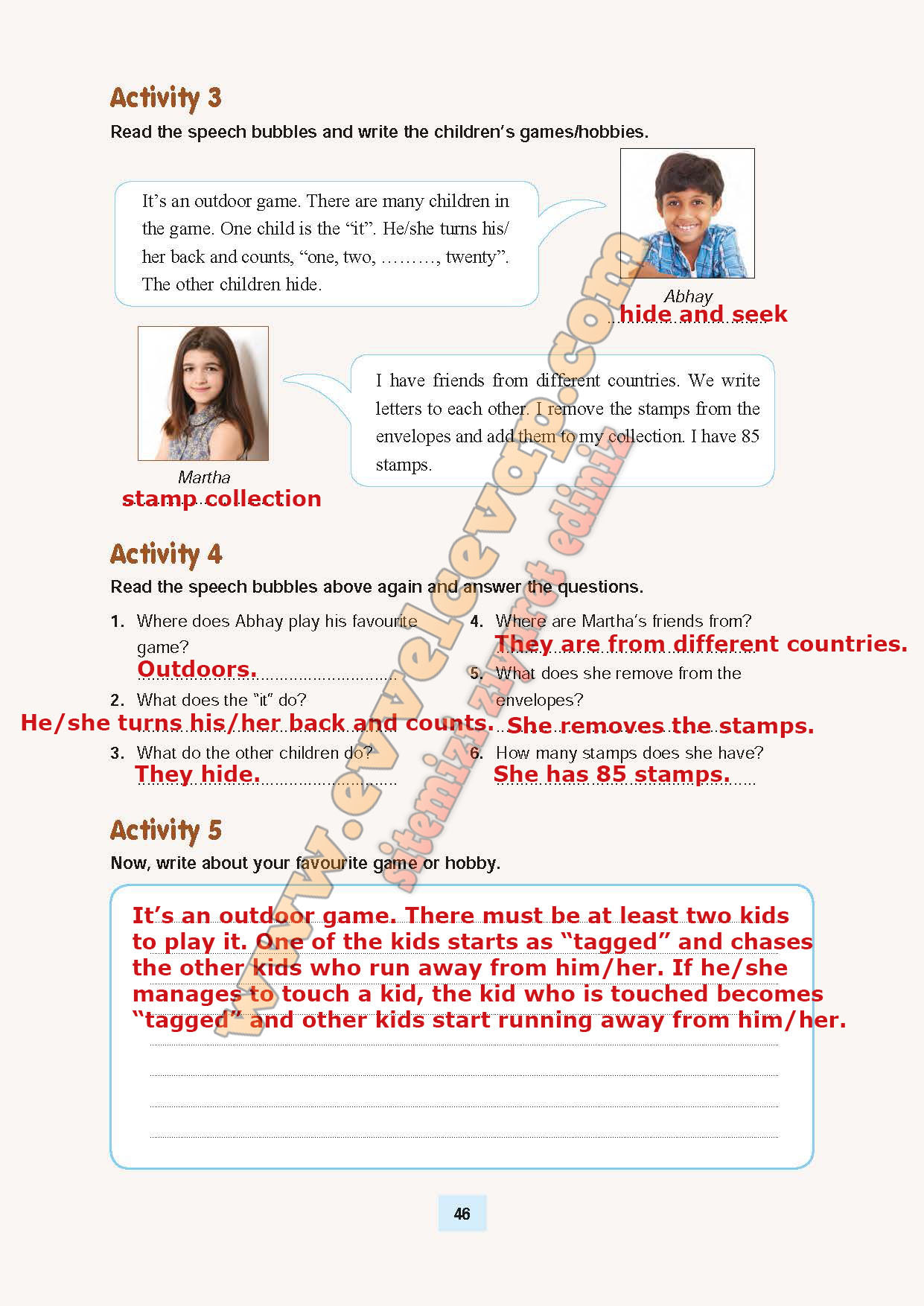5. Sınıf İngilizce Ders Kitabı Özgün Yayınları Sayfa 46 Cevabı