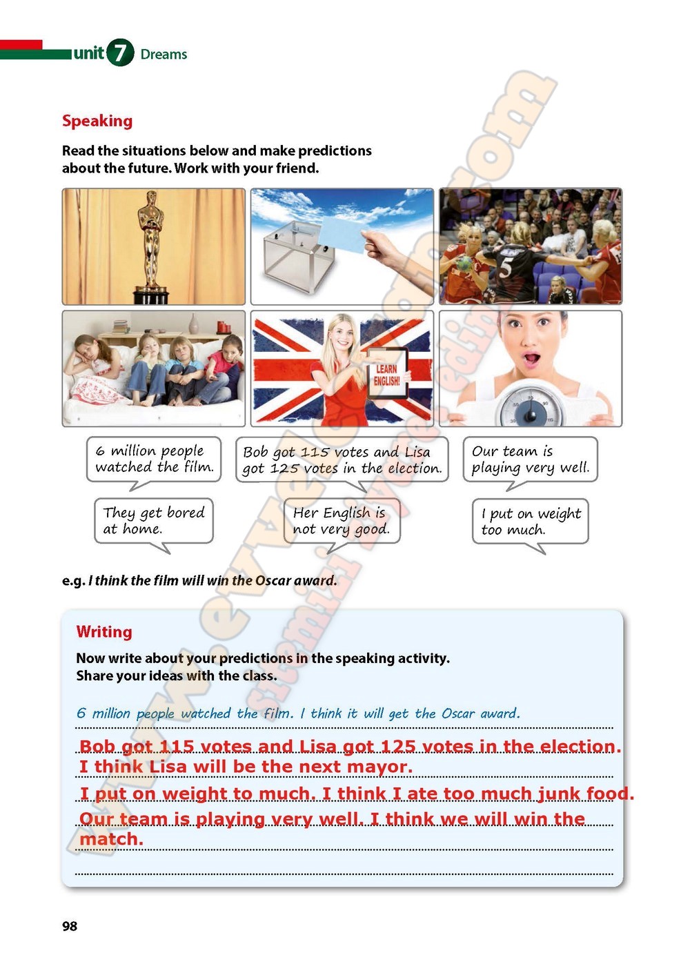 7. Sınıf İngilizce Kök-e Yayıncılık Ders Kitabı Cevapları Sayfa 98