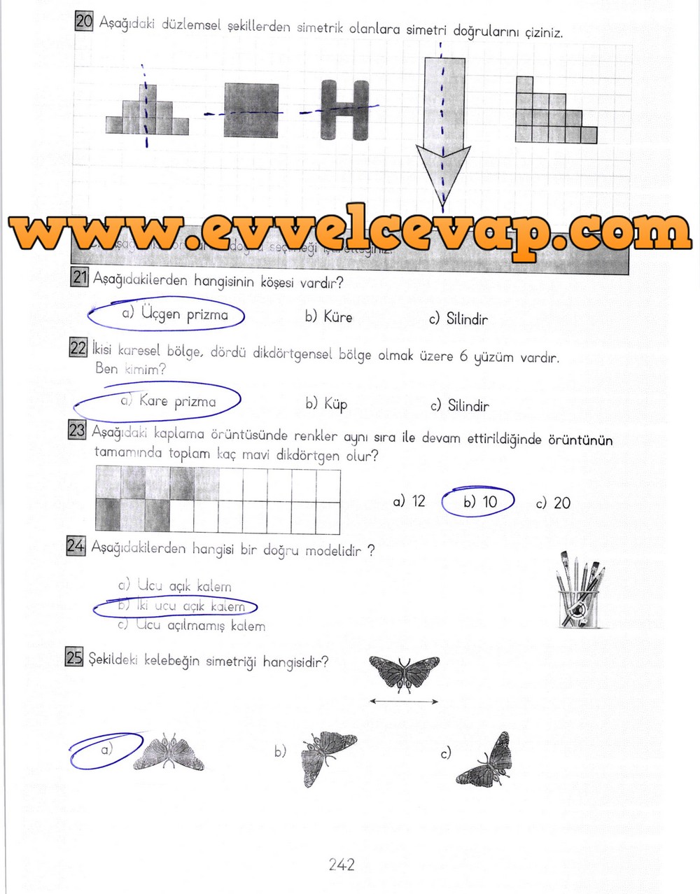 3. Sınıf Meb Yayınları Matematik Ders Kitabı Sayfa 242 Cevapları