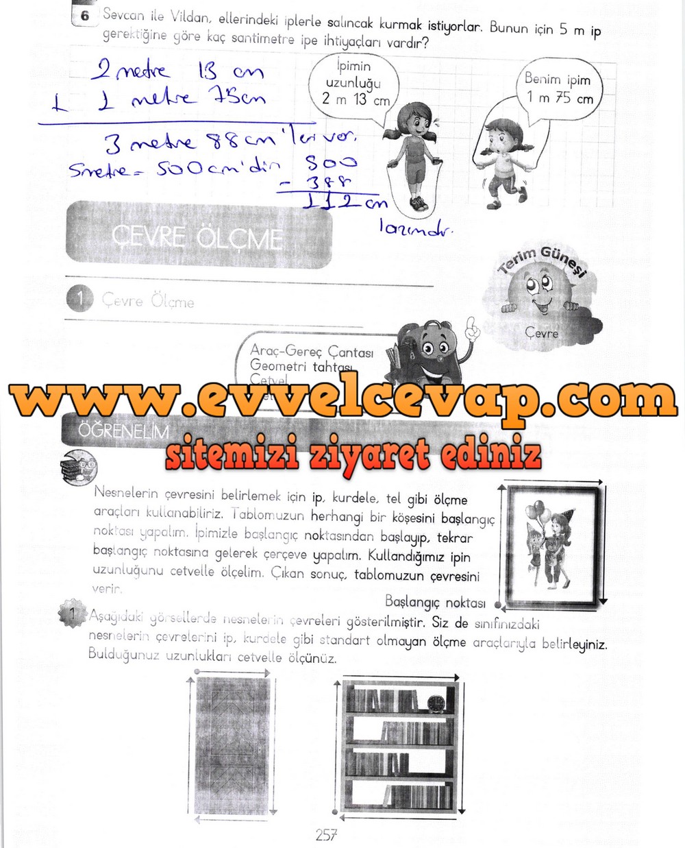 3. Sınıf Meb Yayınları Matematik Ders Kitabı Sayfa 257 Cevapları