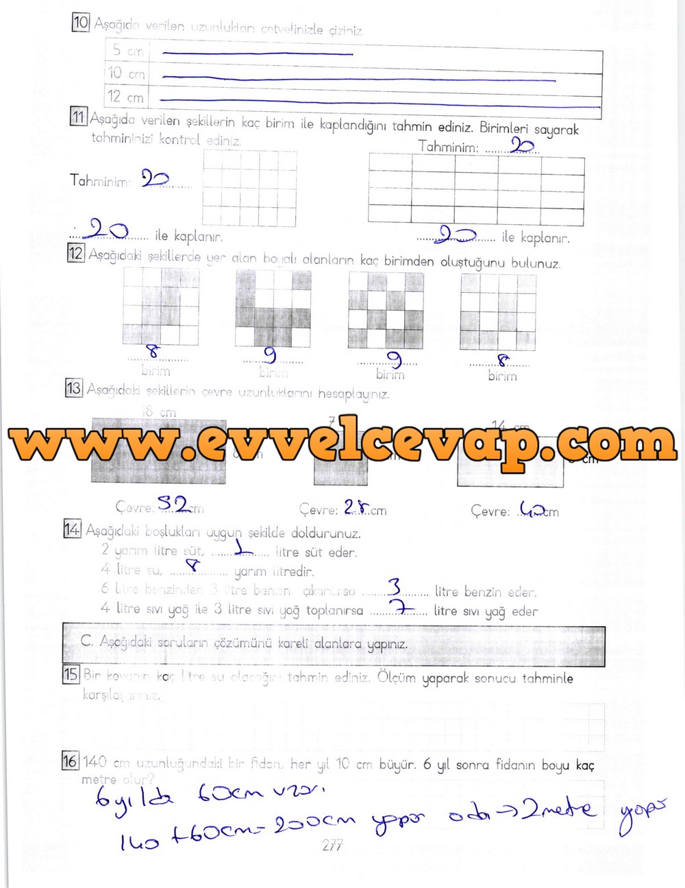 3. Sınıf Meb Yayınları Matematik Ders Kitabı Sayfa 277 Cevapları