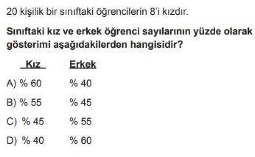 5 Sinif Matematik Yuzdeler Test Coz Odev Zamani
