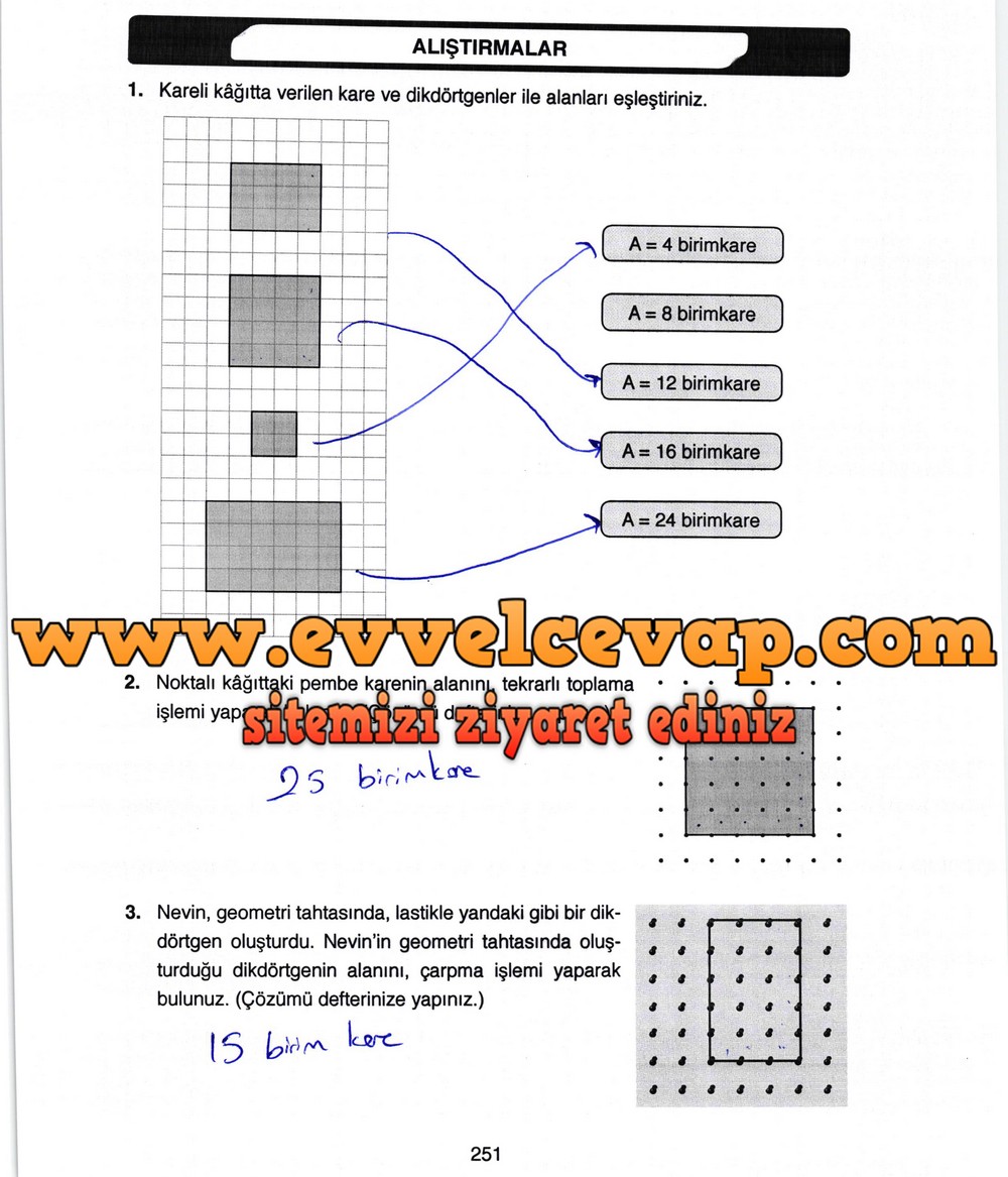4. Sınıf Ata Yayıncılık Matematik Ders Kitabı Sayfa 251 Cevabı