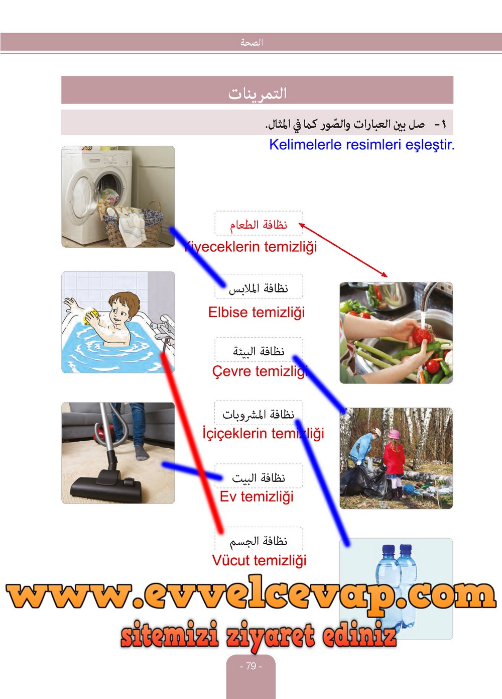 6. Sınıf Arapça Ders ve Çalışma Kitabı Sayfa 79 Cevapları Evrensel İletişim Yayınları