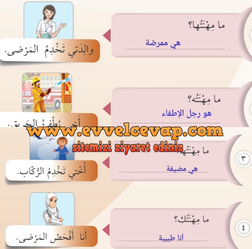 7. Sınıf Meb Yayınları Arapça Ders ve Çalışma Kitabı Sayfa 19 Cevabı