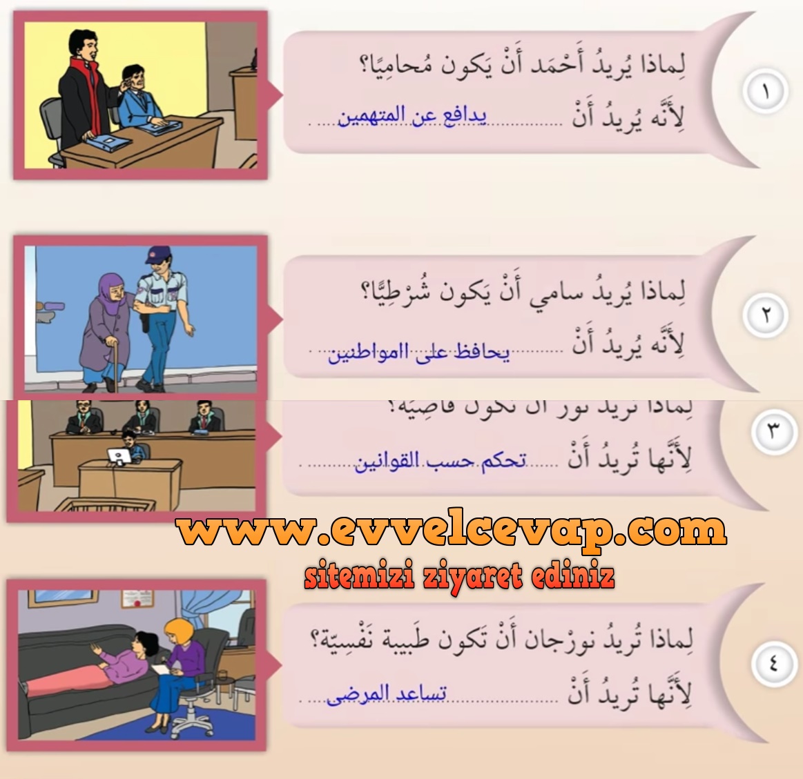 7. Sınıf Meb Yayınları Arapça Ders ve Çalışma Kitabı Sayfa 37 Cevabı