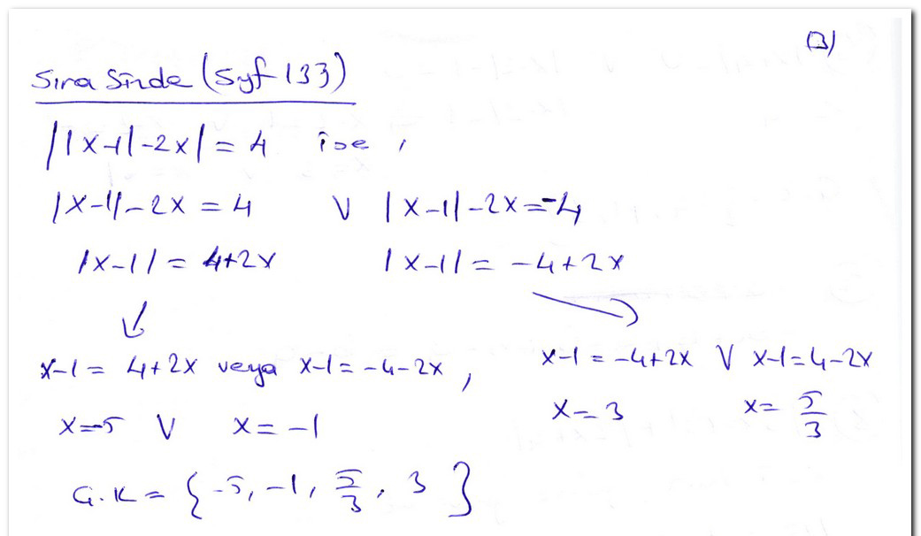 9. Sınıf Ödev Yayınları Matematik Ders Kitabı Sayfa 133 Cevabı