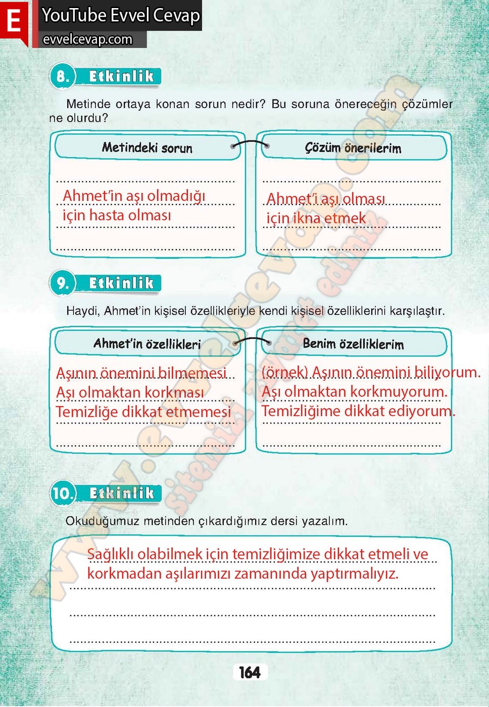 3. Sınıf Sonuç Yayınları Türkçe Ders Kitabı Cevapları Sayfa 164