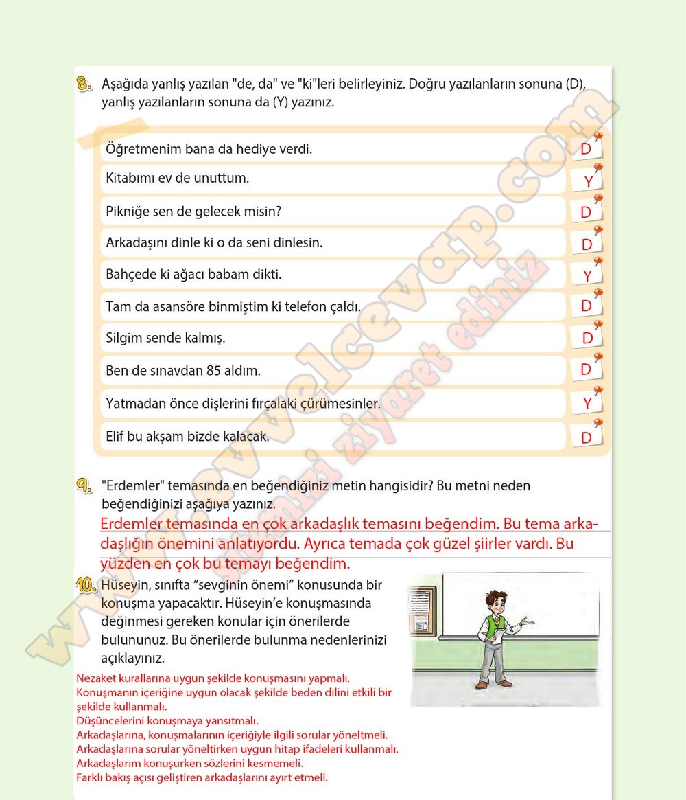 4. sınıf Koza Yayınları Türkçe Ders Kitabı Cevapları Sayfa 106