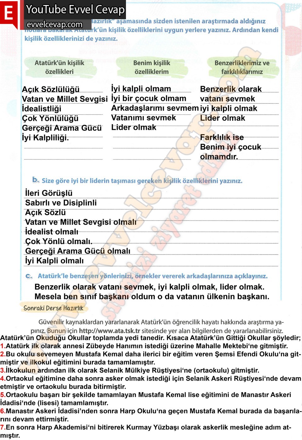 4. sınıf Koza Yayınları Türkçe Ders Kitabı Cevapları Sayfa 66