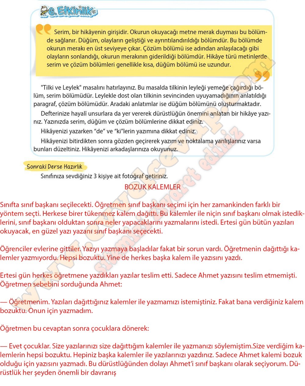4. sınıf Koza Yayınları Türkçe Ders Kitabı Cevapları Sayfa 90