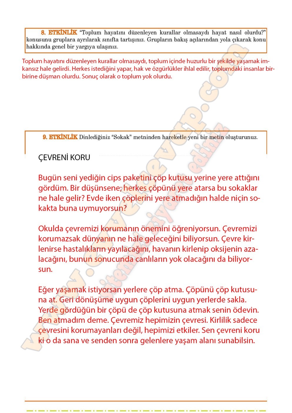 5. sınıf Anıttepe Yayıncılık Türkçe Ders Kitabı Cevapları Sayfa 158