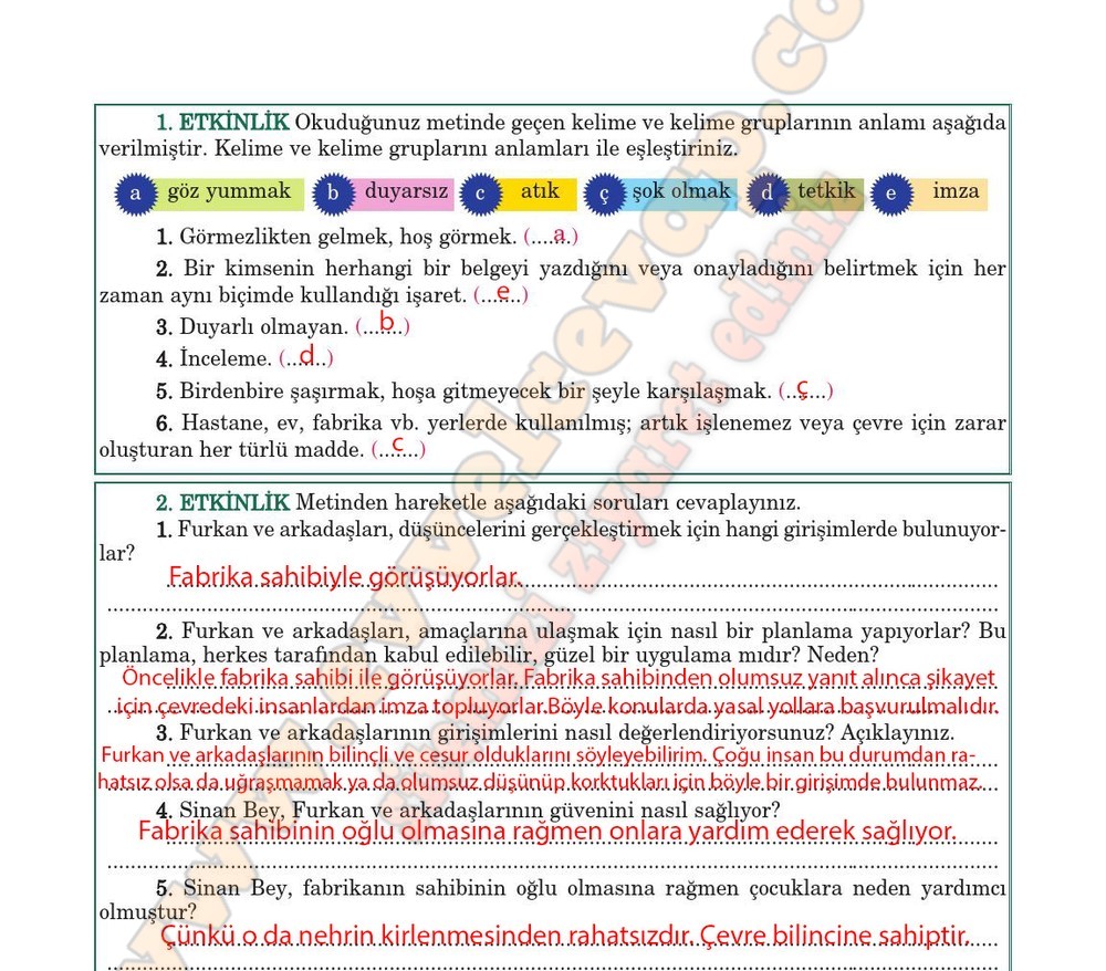 5. sınıf Anıttepe Yayıncılık Türkçe Ders Kitabı Cevapları Sayfa 73
