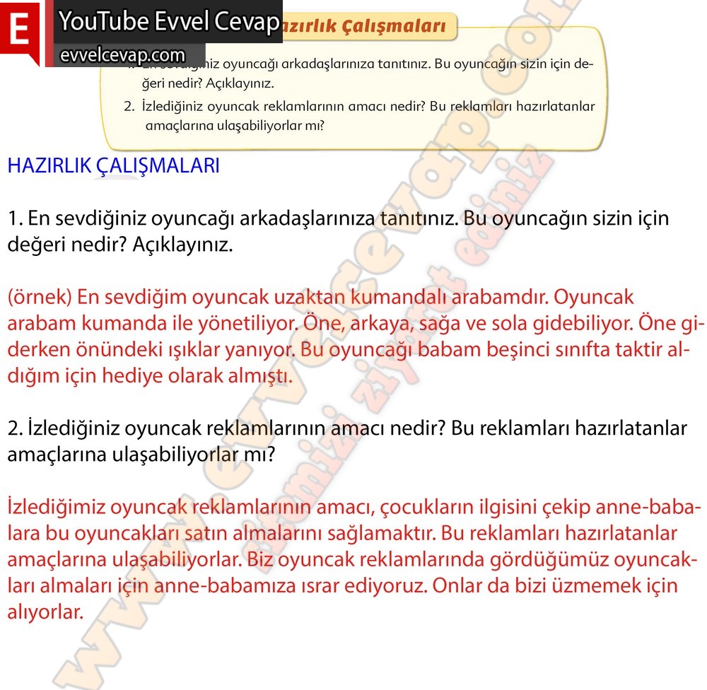 6. sınıf Ekoyay Yayınları Türkçe Ders Kitabı Cevapları Sayfa 101