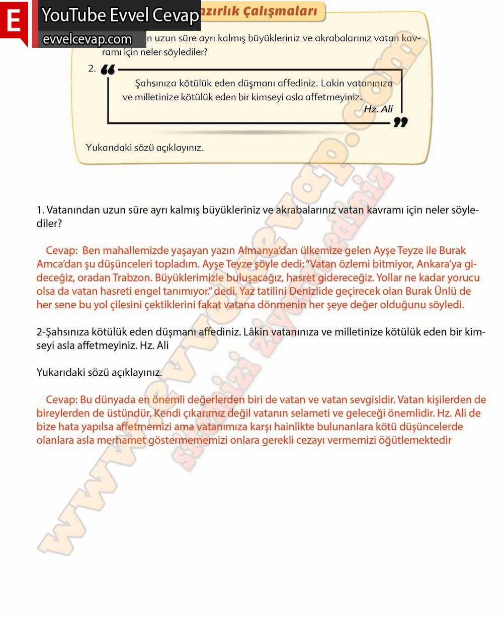6. sınıf Ekoyay Yayınları Türkçe Ders Kitabı Cevapları Sayfa 153