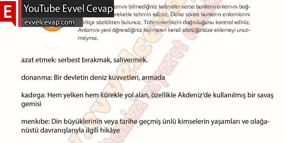 6. sınıf Ekoyay Yayınları Türkçe Ders Kitabı Cevapları Sayfa 162
