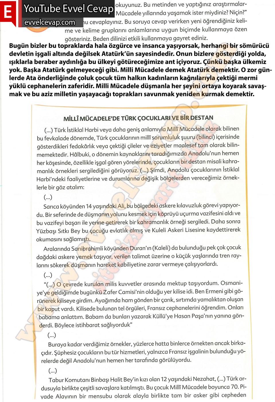 6. sınıf Ekoyay Yayınları Türkçe Ders Kitabı Cevapları Sayfa 49