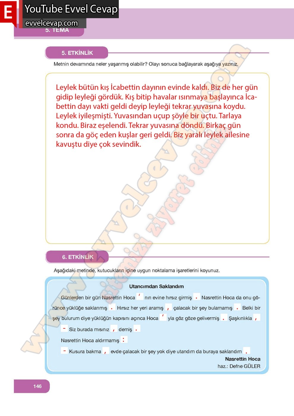 7. Sınıf Özgün Yayınları Türkçe Ders Kitabı Cevapları Sayfa 146
