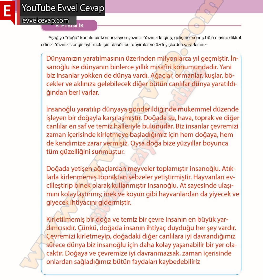 7. Sınıf Özgün Yayınları Türkçe Ders Kitabı Cevapları Sayfa 152