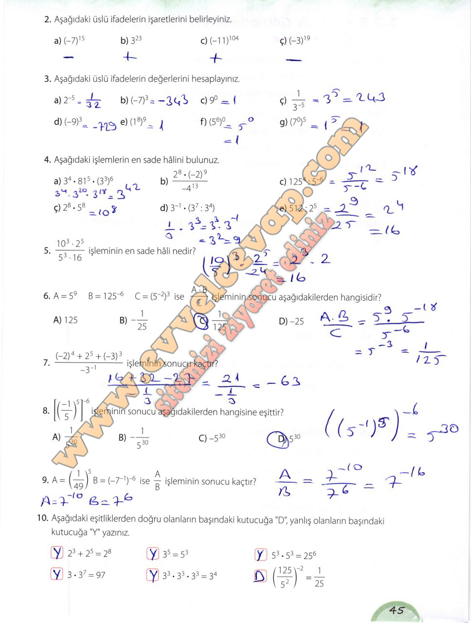 8. Sınıf Matematik Ders Kitabı Kök-e Sayfa 42-44-45-46-47-48 ...