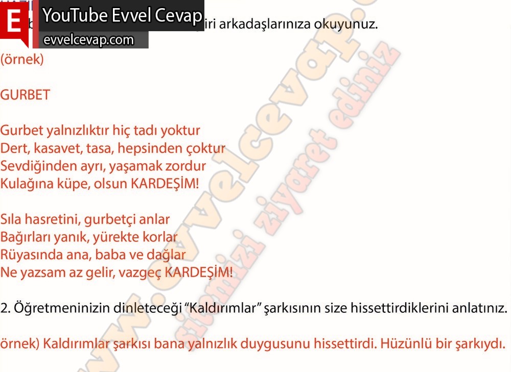 8. sınıf Meb Yayınları Türkçe Ders Kitabı Cevapları Sayfa 116