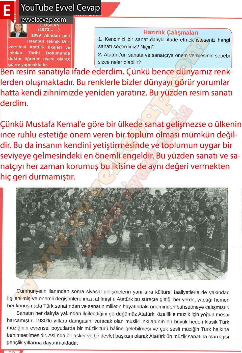8. sınıf Meb Yayınları Türkçe Ders Kitabı Cevapları Sayfa 52