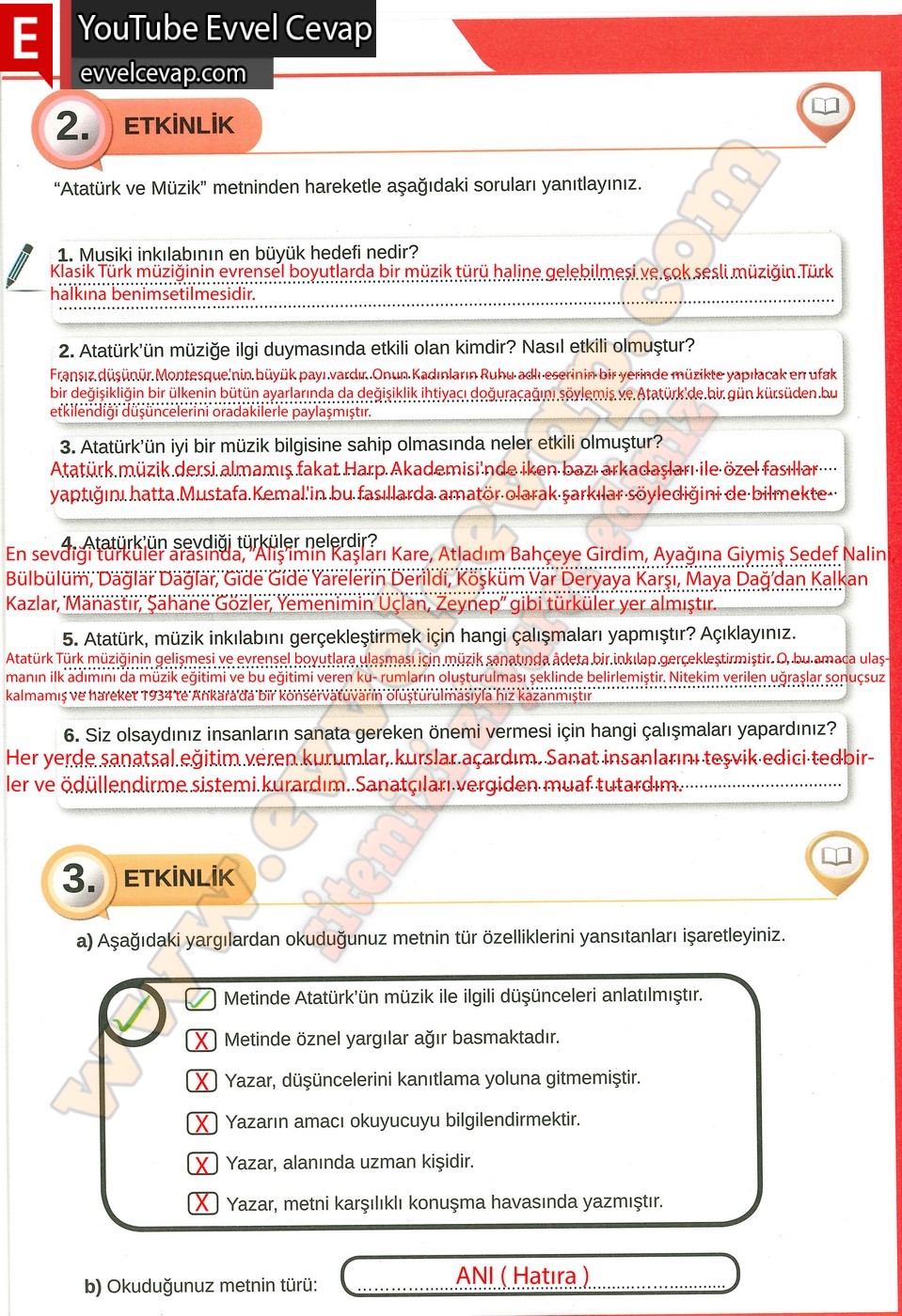 8. sınıf Meb Yayınları Türkçe Ders Kitabı Cevapları Sayfa 57