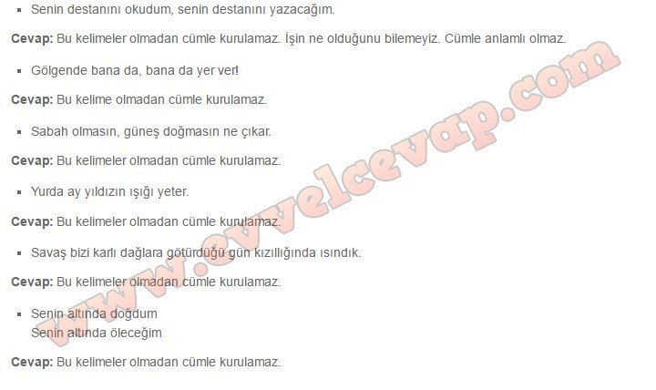 7. sınıf Türkçe Meram Yayınları Bayrak 8. Etkinlik