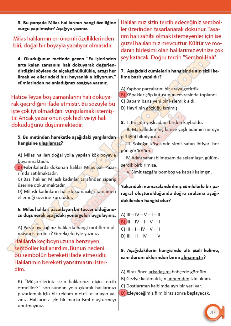 Sinif Turkce Ders Kitabi Cevaplari Sayfa Meb Dev Zaman
