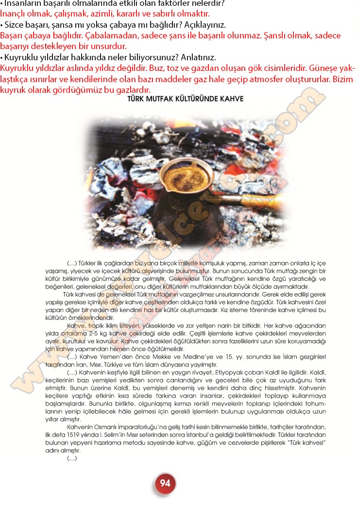 7. Sınıf Türkçe Ders Kitabı Sayfa 949596979899100 Cevapları Meb