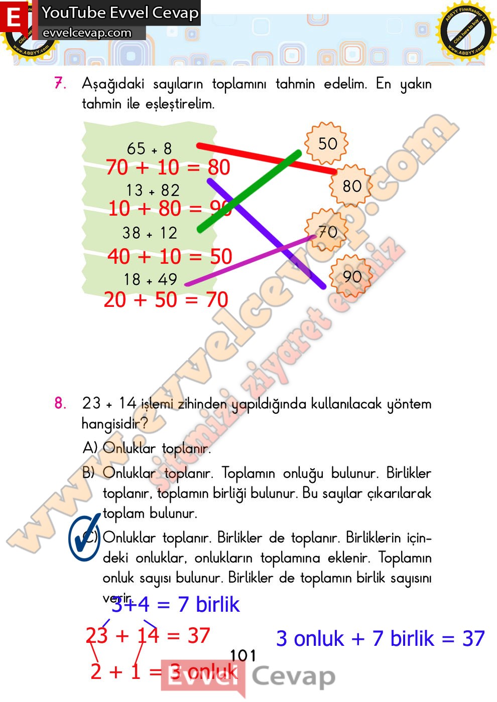 matematik 2 sınıf ders kitabı cevapları